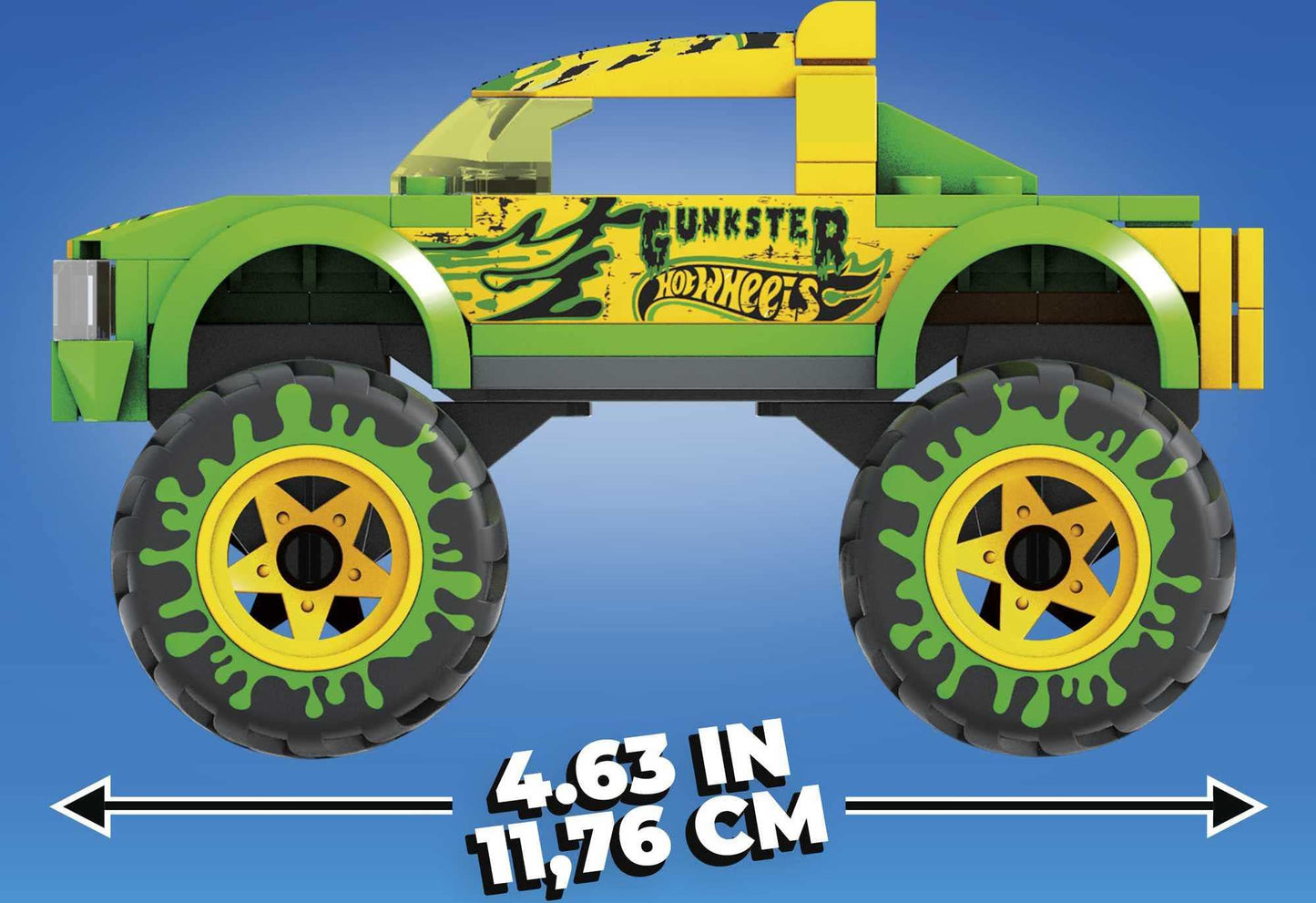 MEGA Hot Wheels Gunkster Monster Truck Building Set Toy Car with Micro Figure Driver, 69 Pieces, Gift Set for Boys and Girls Ages 5 and Up