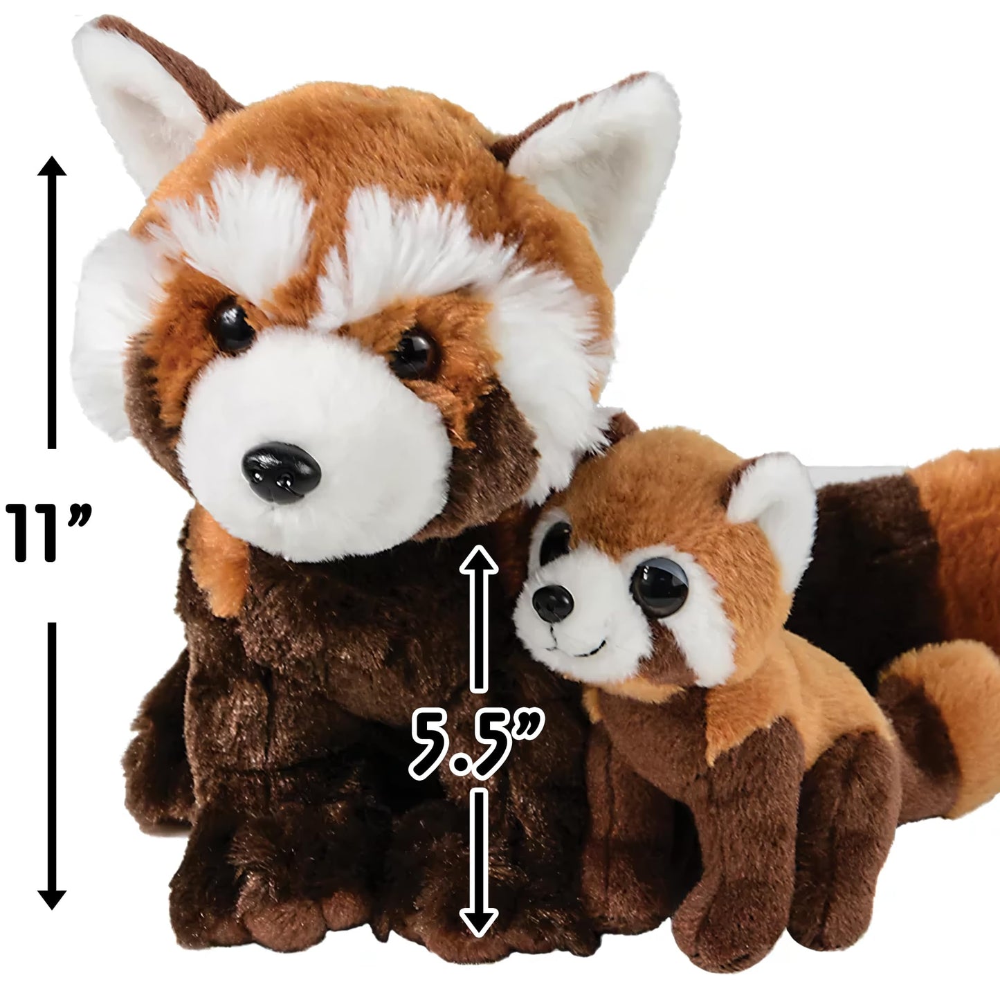 Rhode Island Novelty 11" and 5.5" Birth of Life Red Panda and Baby Plushes, 1 Set per Order