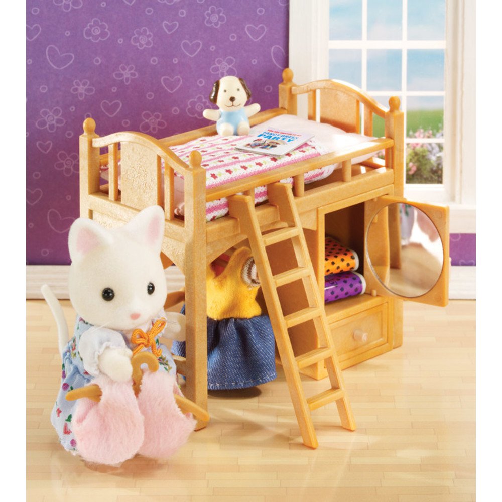 Calico Critters - Loft Bed Set - Dollhouse Furniture & Accessories - Kids Pretend Play Toy, Miniature Dollhouse Furniture & Accessories, Ages 3+