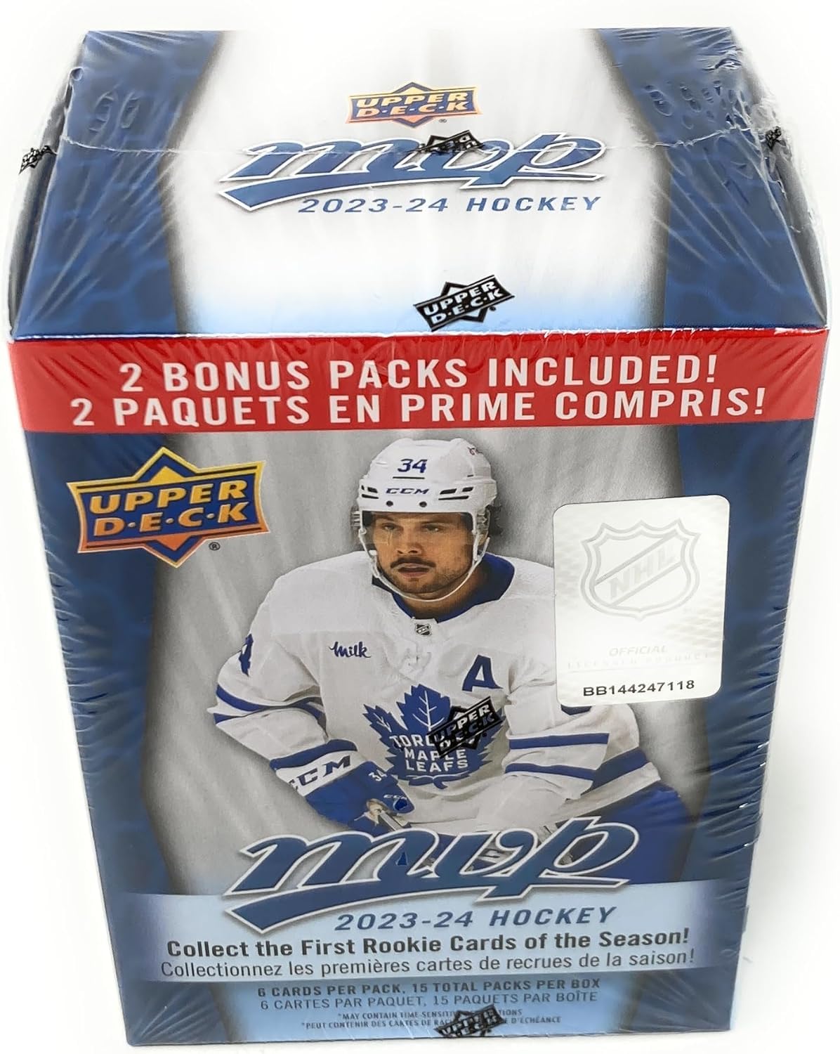 Upper Deck 2023-24 MVP Hockey Blaster Box (15 Packs of Hockey Cards)