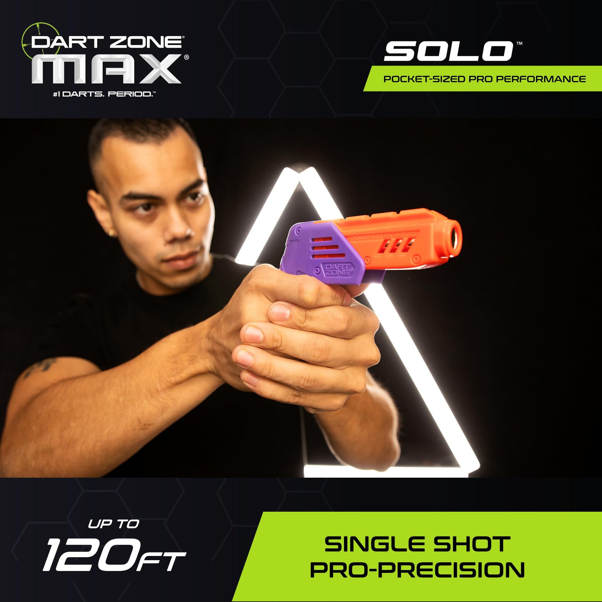 DART ZONE Max Solo Pro Foam Dart Blaster Pistol for Ages 14+