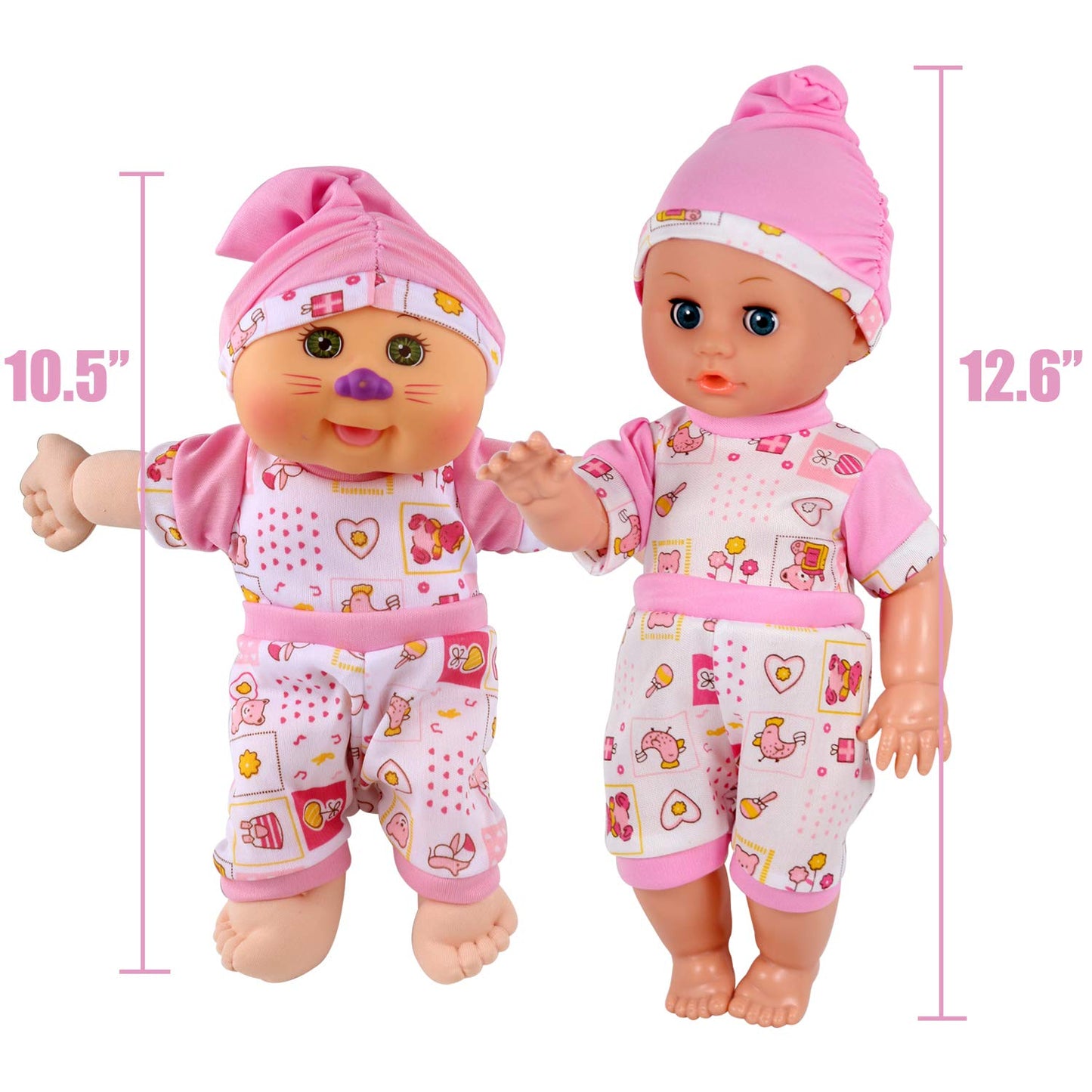 6pcs for 9-10-11 Inch Baby Doll Clothes Outfits Reborn Newborn Costumes with Bear Doll Birthday Xmas Present