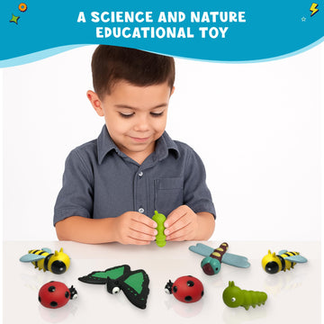 Get Ready Kids Insects & Bugs Playset - 5 Soft Plastic Bug Toys for Kids