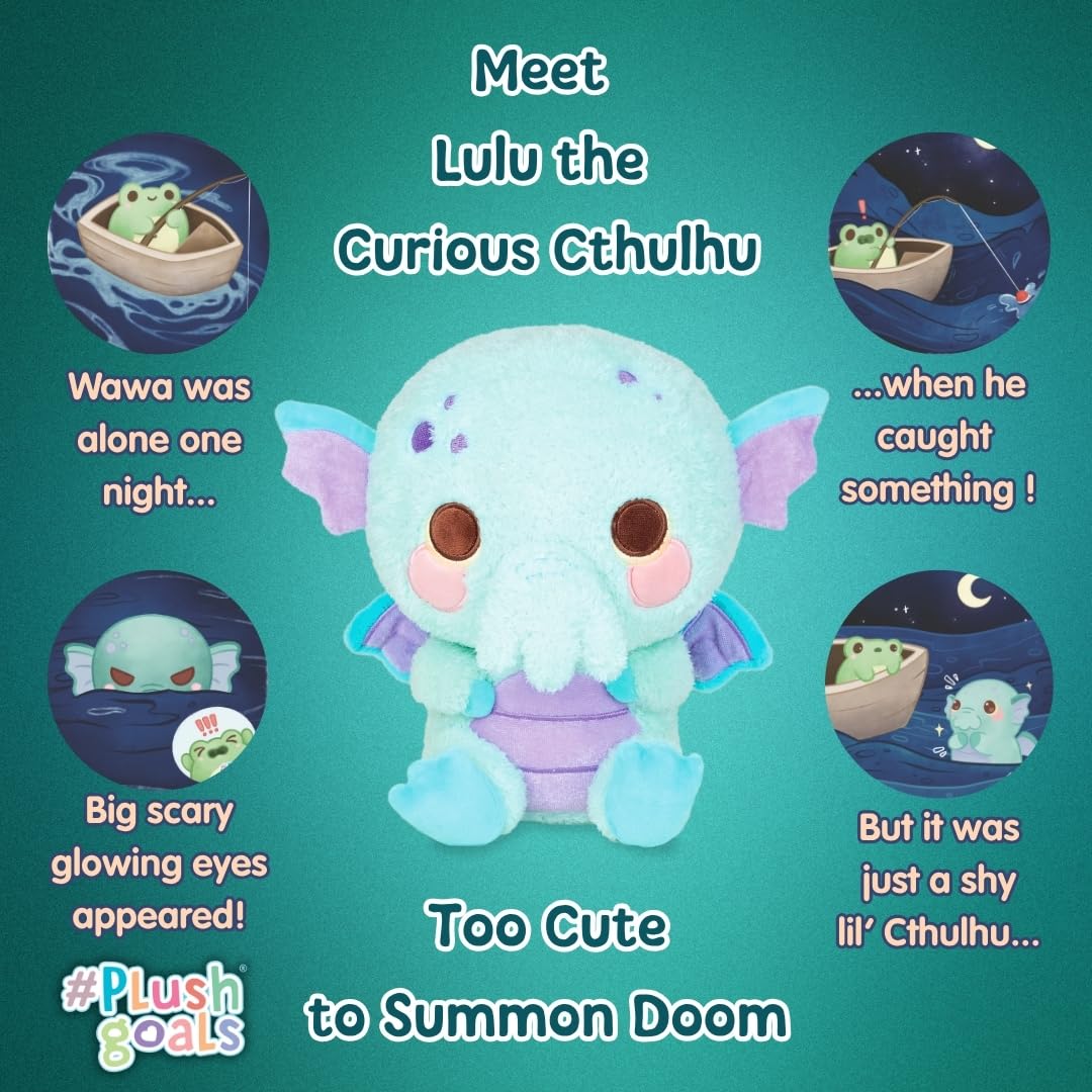 PlushGoals Lulu the Curious Cthulhu - Cute Kawaii Cryptid Plush, 10 in