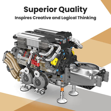 Mould King W16 Engine Building Set, 952 Pcs Model Kit for Adults 14+