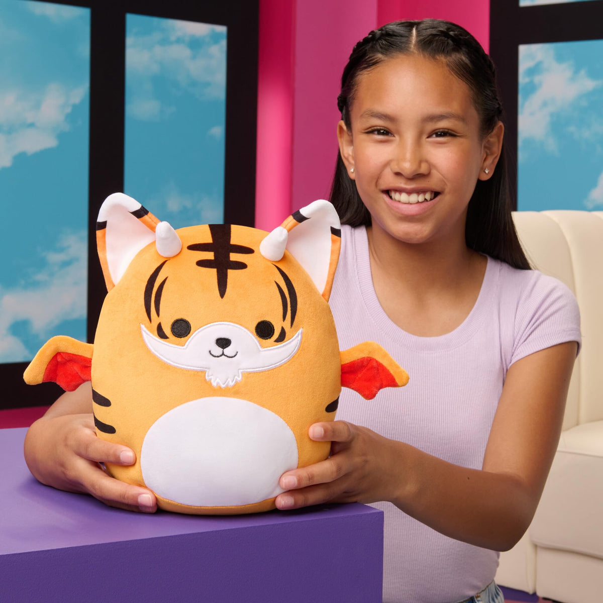 Squishmallows Original Adopt Me! 8-Inch Winged Tiger Plush - Little Ultrasoft Official Jazwares Plush - Virtual Item Code Included