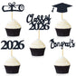 30 PCS Graduation Cupcake Toppers 2026 Diploma Grad Cap Cake Toppers Food Picks for Party Supplies and Graduation Party Favors 5 Styles