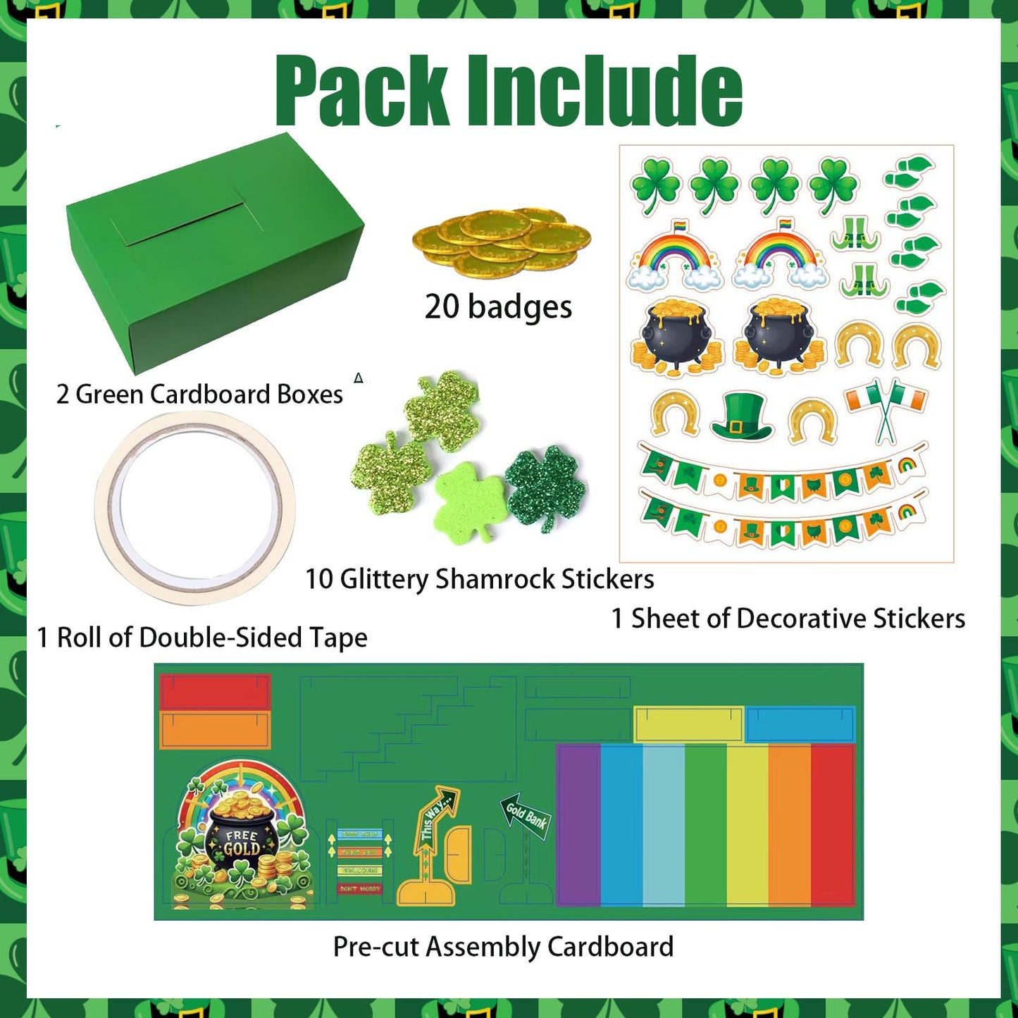 LANMANUO Leprechaun Trap Kit How to Catch a Leprechaun DIY Craft Set St. Patrick’s Day Crafts for Kids, St. Patricks Day Classroom Party Activity