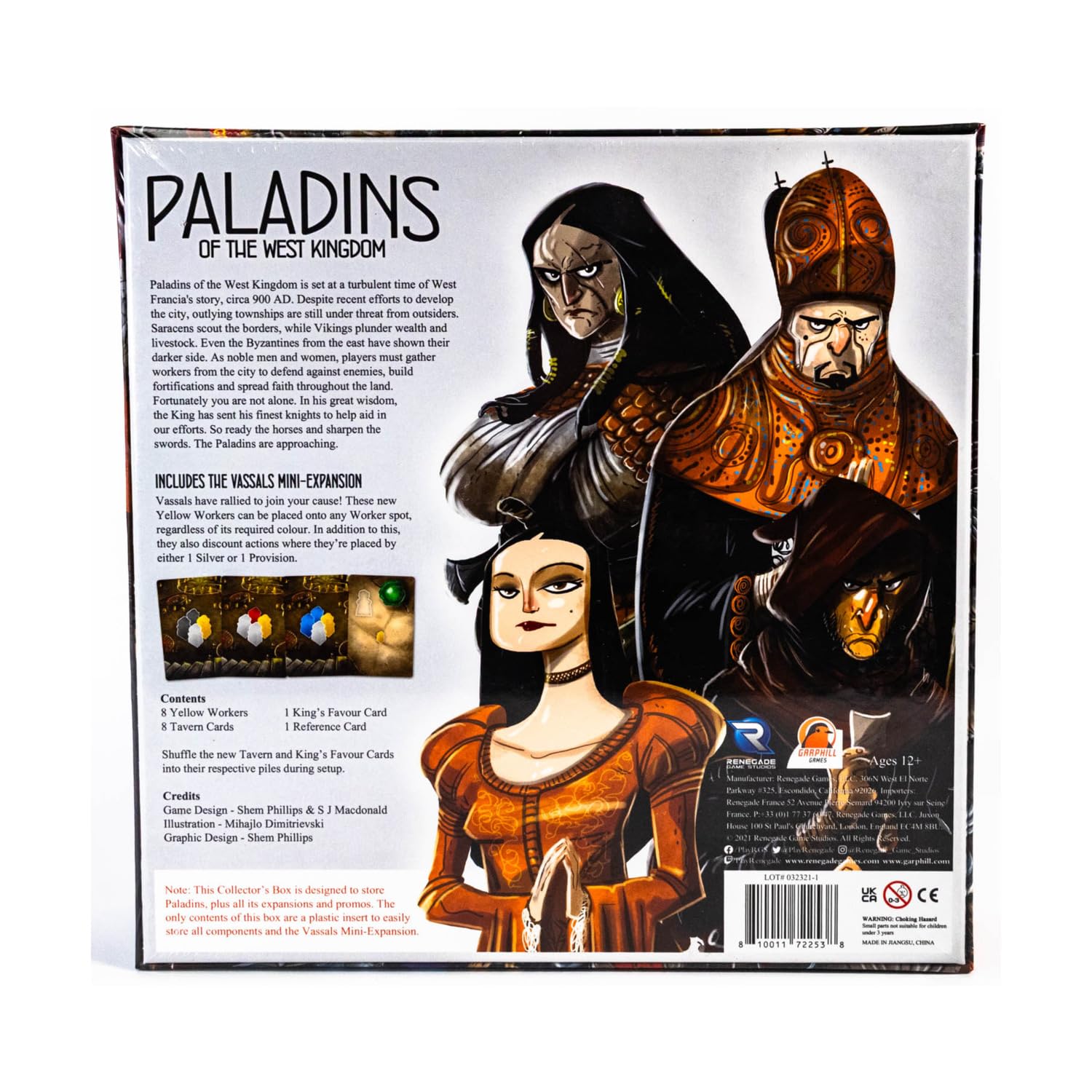 Renegade Game Studios Paladins of the West Kingdom Collector's Box with Vassals Mini-Expansion & Premium Organizer
