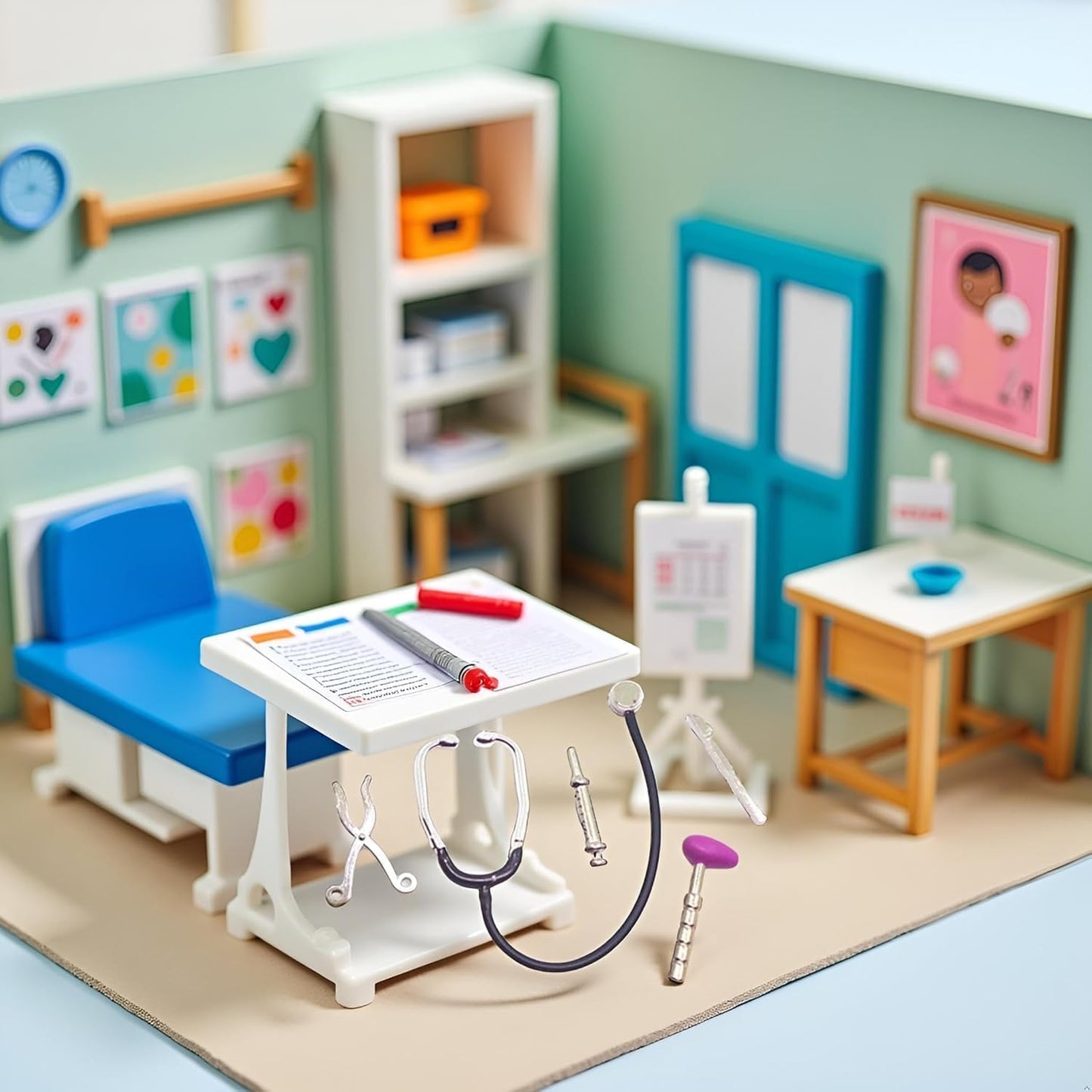 5 Pcs Dollhouse Mini Stethoscope Care Tools Dollhouse Dolls Miniature Garden Kit, Hospital Accessories Set for Miniature House Decoration Dollhouse