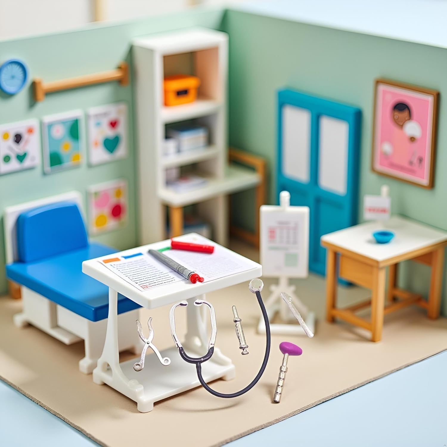 5 Pcs Dollhouse Mini Stethoscope Care Tools Dollhouse Dolls Miniature Garden Kit, Hospital Accessories Set for Miniature House Decoration Dollhouse