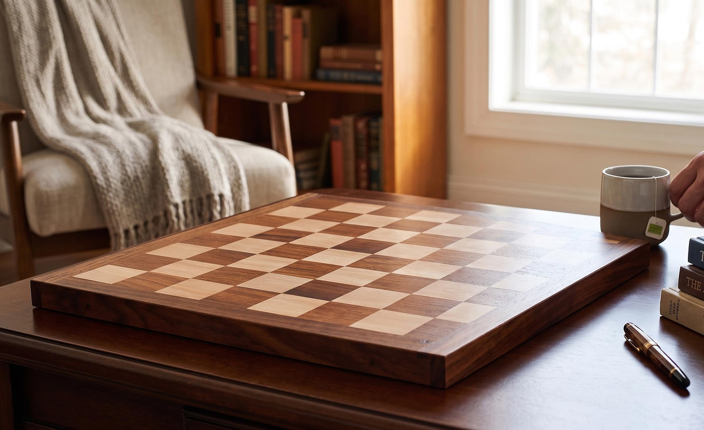 StonKraft Wooden Chess Board Without Pieces for Professional Chess Players - Appropriate Wooden & Brass Chess Pieces Chessmen Available Separately by