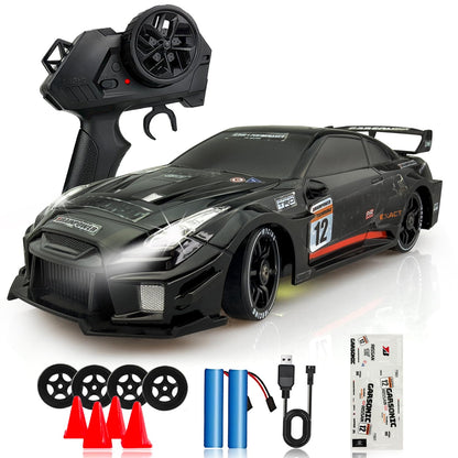 RCANGOL 1:24 RC Drift Car for Kids,4WD 2.4GHz 28KM/H High Speed Remote Control Car, Racing Sport Toy Car with LED Lights,Drifting Tires?Two Batteries