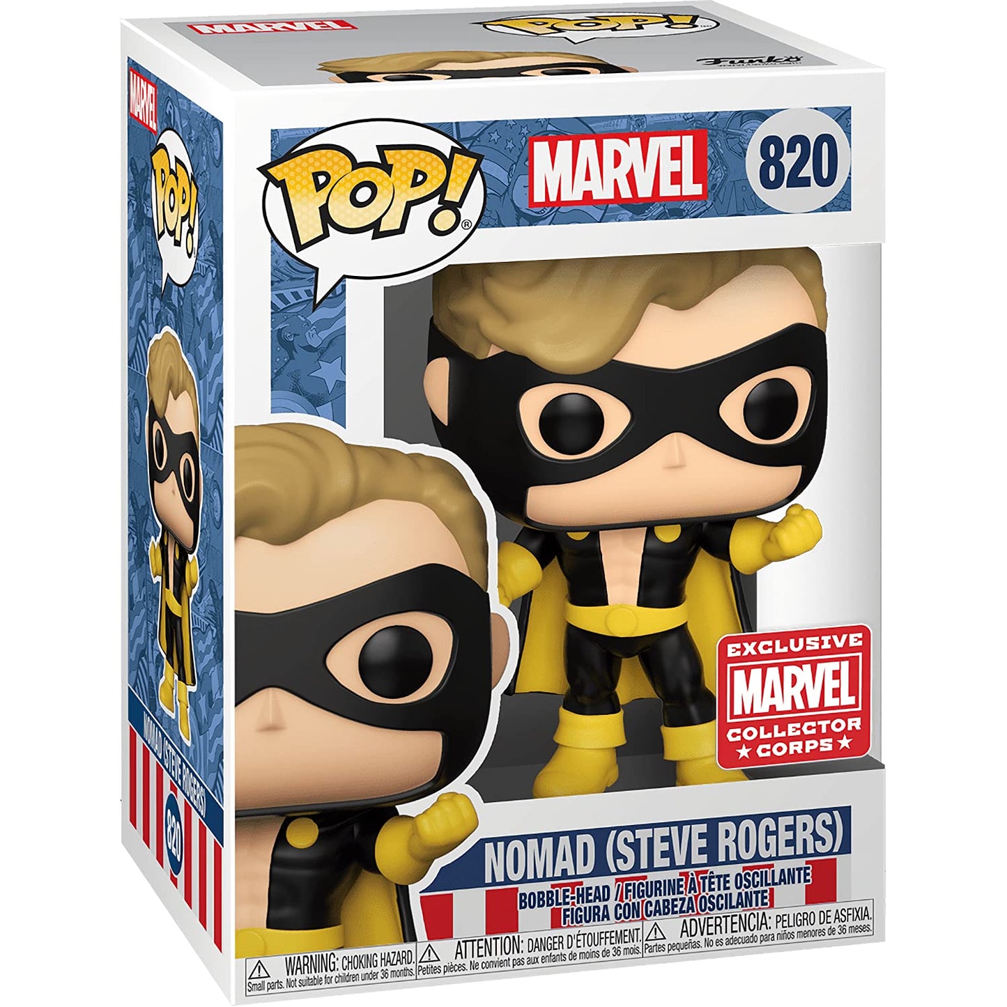 Nomad [S t e v e Roge r s] (Collector Corps Exc): Fun ko P o p ! Vinyl Figurine Bundle with 1 Compatible 'ToysDiva' Graphic Protector (820-55936 - B)