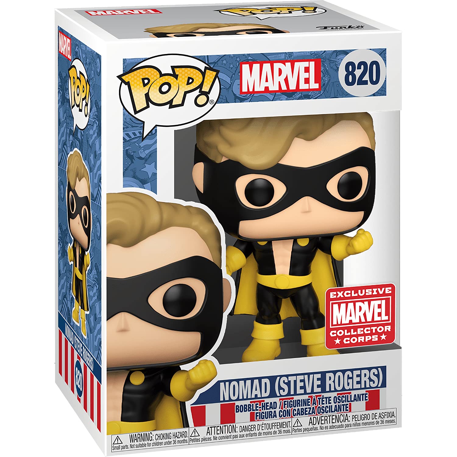 Nomad [S t e v e Roge r s] (Collector Corps Exc): Fun ko P o p ! Vinyl Figurine Bundle with 1 Compatible 'ToysDiva' Graphic Protector (820-55936 - B)