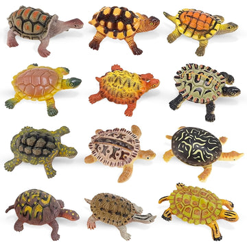 Liberty Imports 12 Piece Sea Turtle Animal Toys - Miniature Figurines - Unique Tortoise Toys Detailed and Hand Painted Reptiles Party Favor