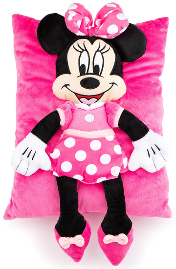 Jay Franco Disney Minnie Mouse Kids 3D Snuggle Pillow, 15 x 11 Inches - Super Soft Polyester Microfiber Plush Stuffed Animal, Gift for Kids, Pink