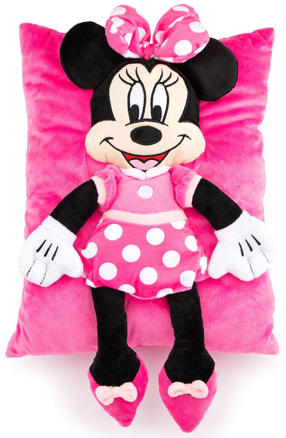 Jay Franco Disney Minnie Mouse Kids 3D Snuggle Pillow, 15 x 11 Inches - Super Soft Polyester Microfiber Plush Stuffed Animal, Gift for Kids, Pink