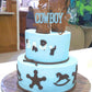 A Little Cowboy Is On The Way Cake Topper Boy Baby Shower Decoration Western Themed Party Supplies Blue