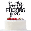Unoggsor Forty Fucking Five Cake Topper - Happy 45th Birthday Cake Decor - Cheers to 45 Years Birthday Party Decorations Supplies, Black Glitter