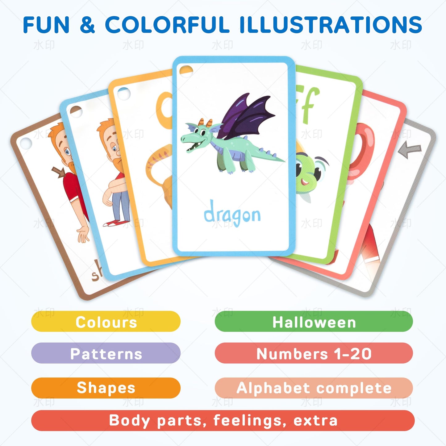 Steve and Maggie Sight Words Flash Cards for Toddlers, 115 PCS Toddler Flash Cards, Phonics Alphabet Numbers Shapes Colors, Preschool Kindergarten
