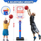 HYES Kids Basketball Hoop with Scoreboard/LED Basketball Rim for Child 3-5