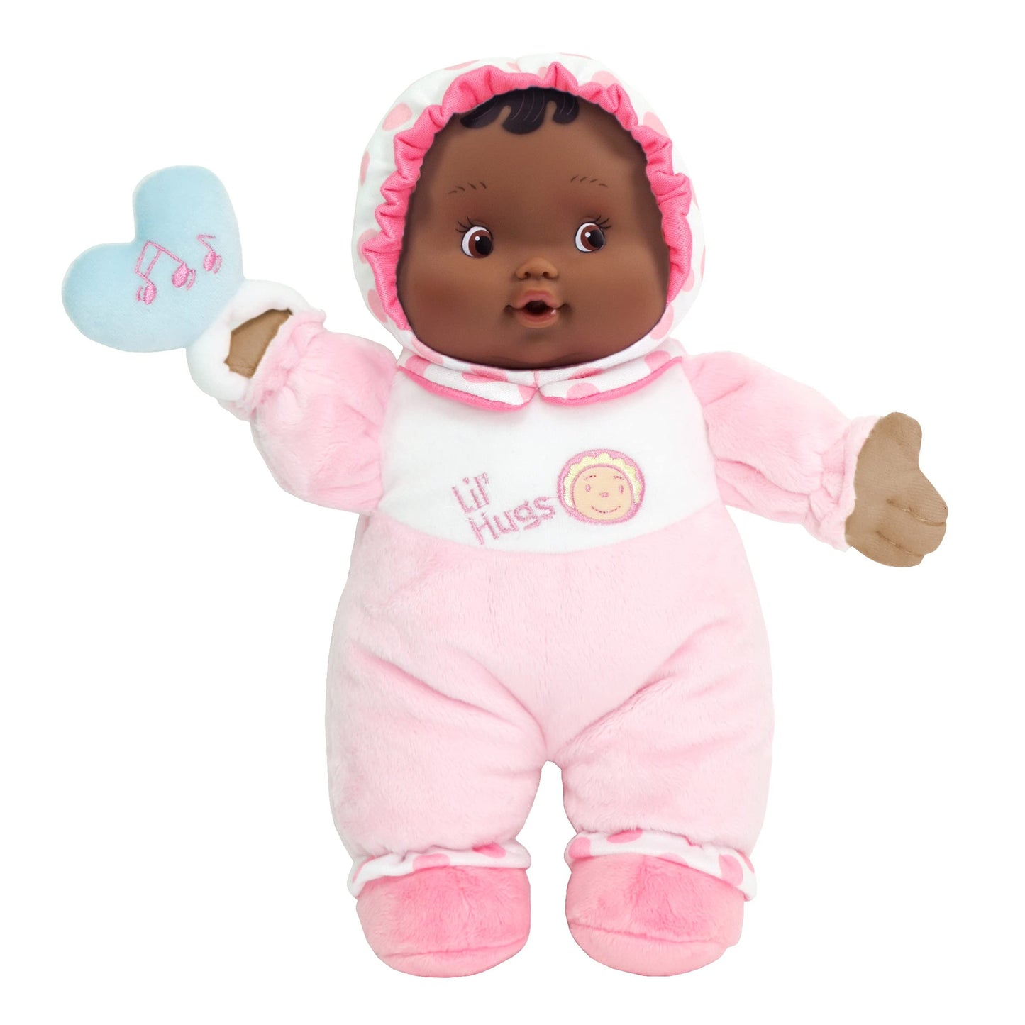 JC Toys Lil’ Hugs Hispanic Pink Soft Body - Your First Baby Doll - Designed by Berenguer - Ages 0+