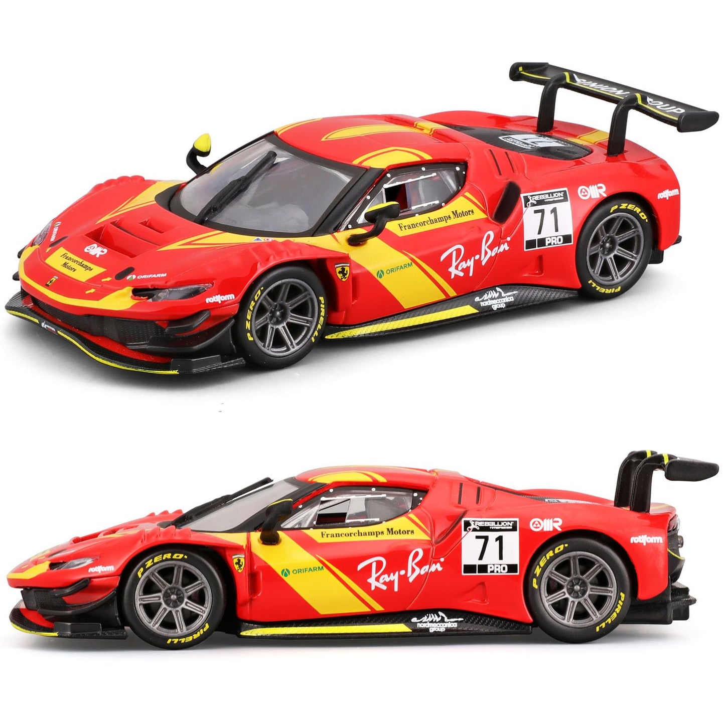 Xiangtat 1:43 Model Car Ferrari 296 GT3-2022, Red #71 Alloy Car Die Cast Model