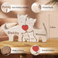 Personalized Bear Family Wooden Art Puzzle, Wooden Bear Jigsaw Puzzle with Heart, Customized Gift for Mom Dad Home Decoration (Popular Cat Gift)