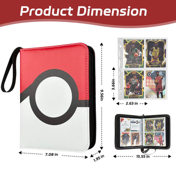440 Pockets Card Binder, Portable Trading Card Binder with 55 Removable Sleeves, Waterproof Card Holder Album, Card Bunder with Zipper