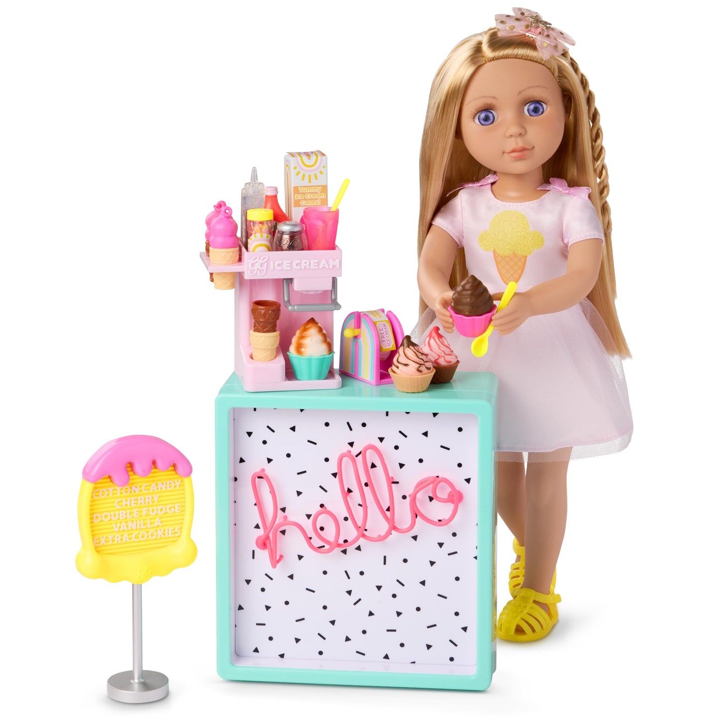 Glitter Girls - 14-Inch Fashion Doll & Play Food Set - Blonde Hair & Violet Eyes - Play Food & Pet Comb - Accessories for 14-Inch Dolls - Toy for Kids