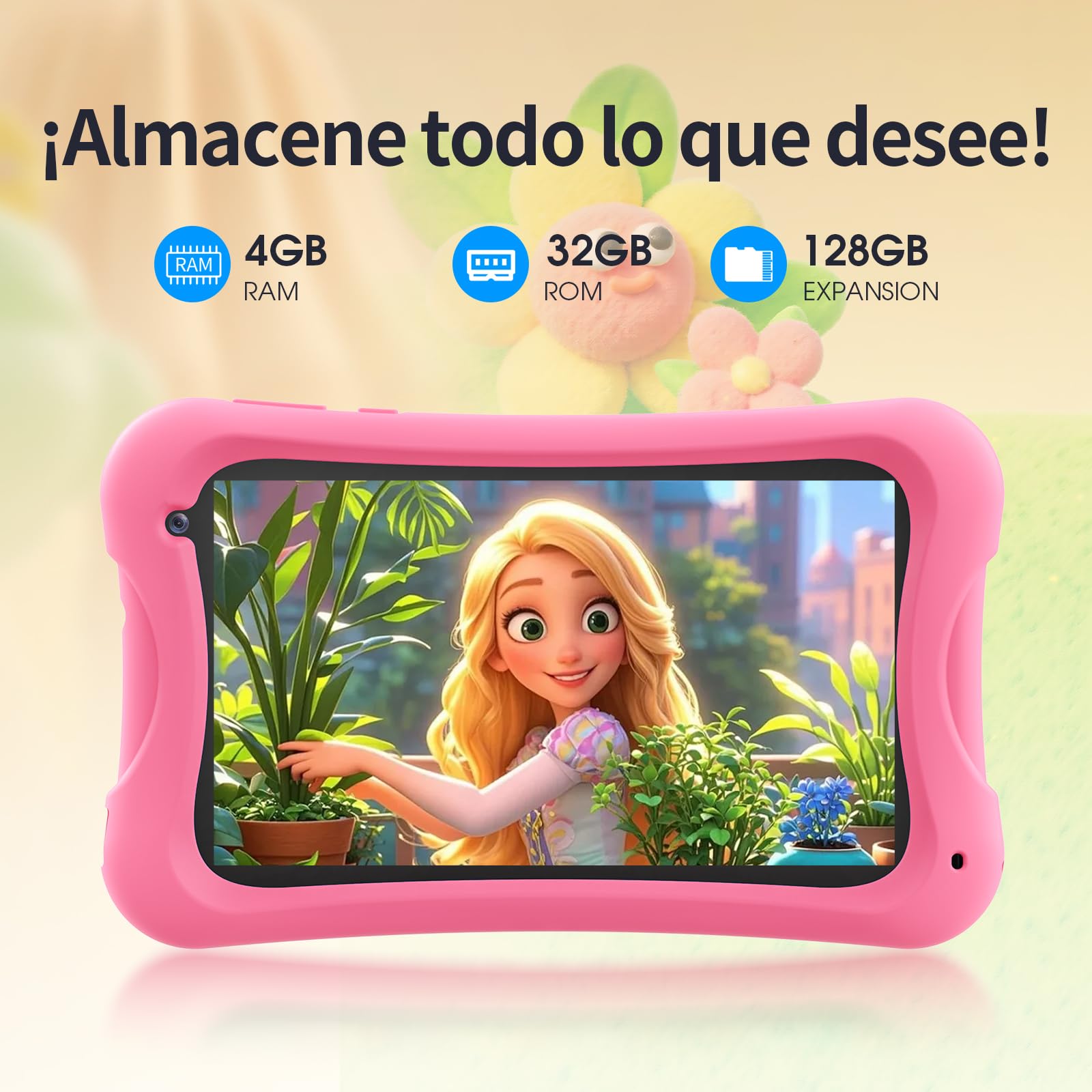 DigiLand Android Kids Tablet, 7 inch Android Tablet for Kids, 4GB + 32GB, Parental Control, 3000mAh Battery, Dual Camera, BT 5.0 & WiFi, Xmas Gift