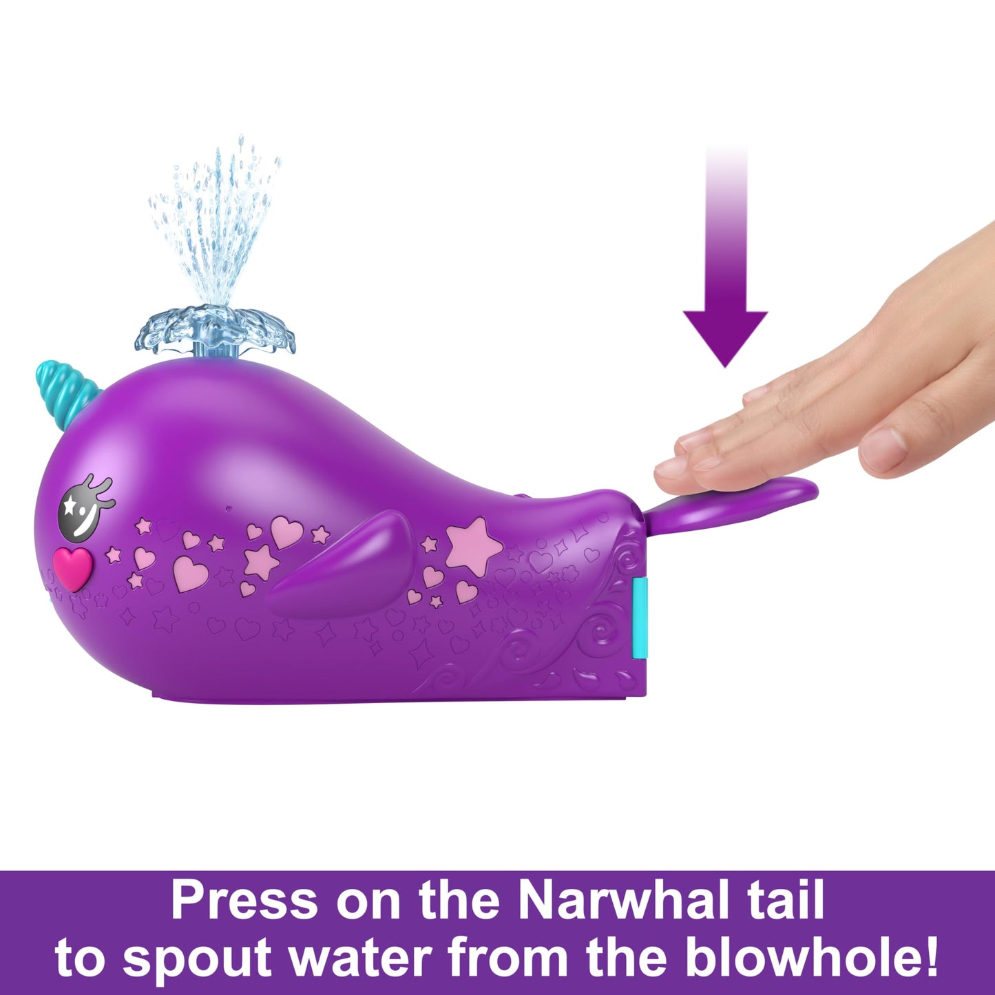 Polly Pocket Toy Boat Playset with 2 Dolls, Surprise Accessories & Water Play, Sparkle Cove Adventure Narwhal Boat