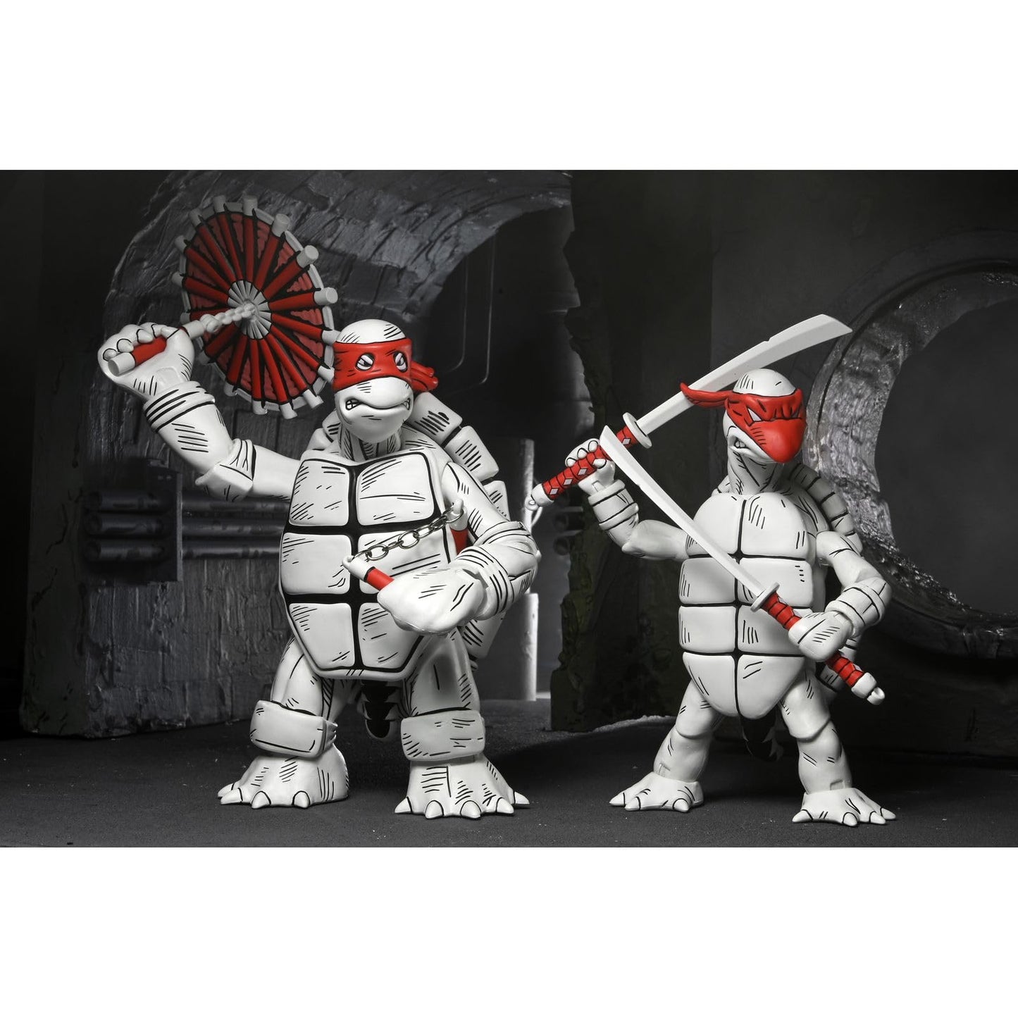 Teenage Mutant Ninja Turtles Black and White First Turtles 7" Action Figures, Set of 2
