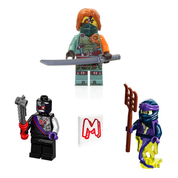 LEGO NINJAGO Legacy Minifigures (3 Pack Combo) - Ronin, Nindroid. and Ghost Ninja Karenn with Weapons