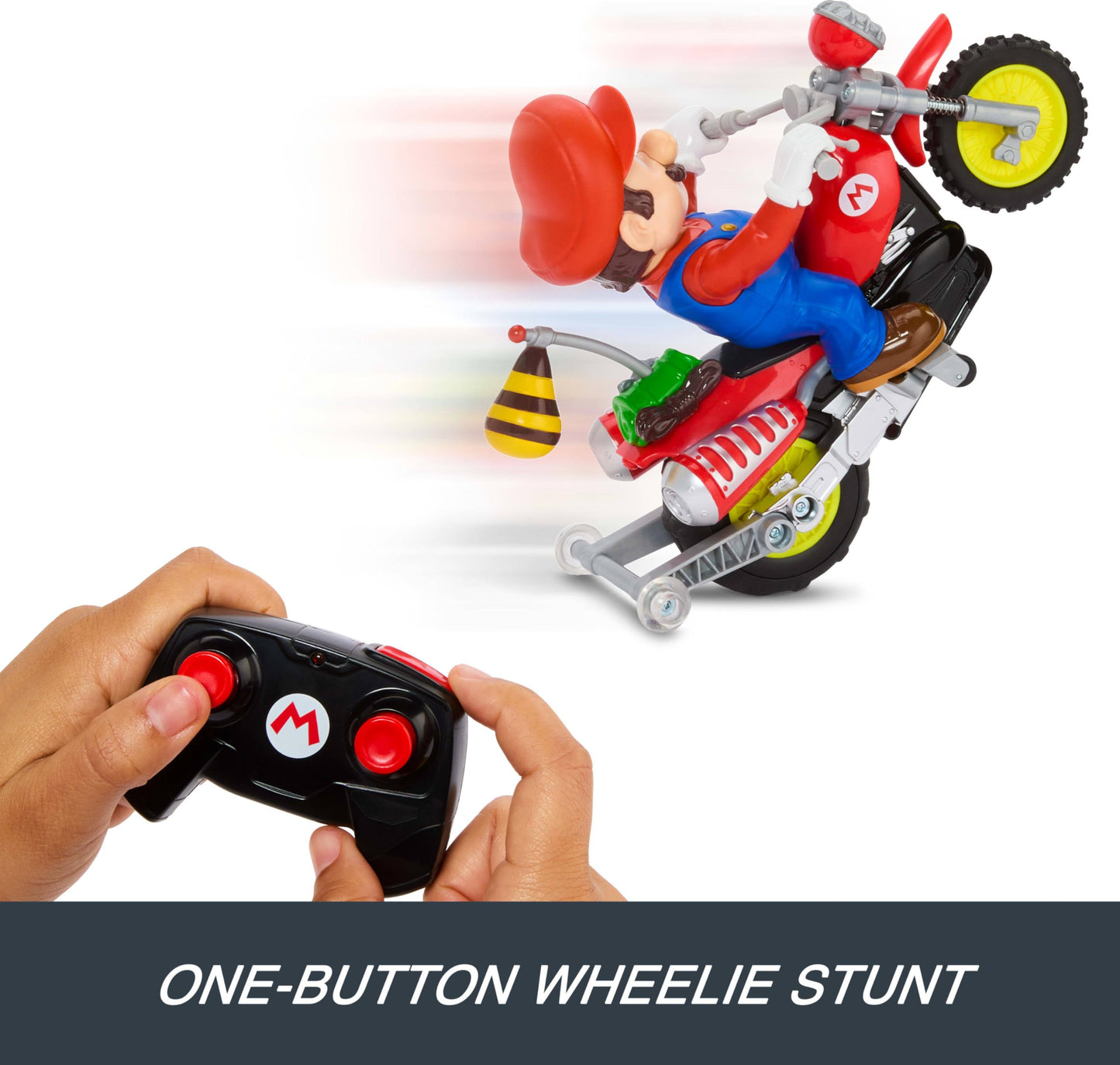 Hot Wheels Mario Wheelie Motocross RC, Remote-Controlled Battery-Powered Vehicle