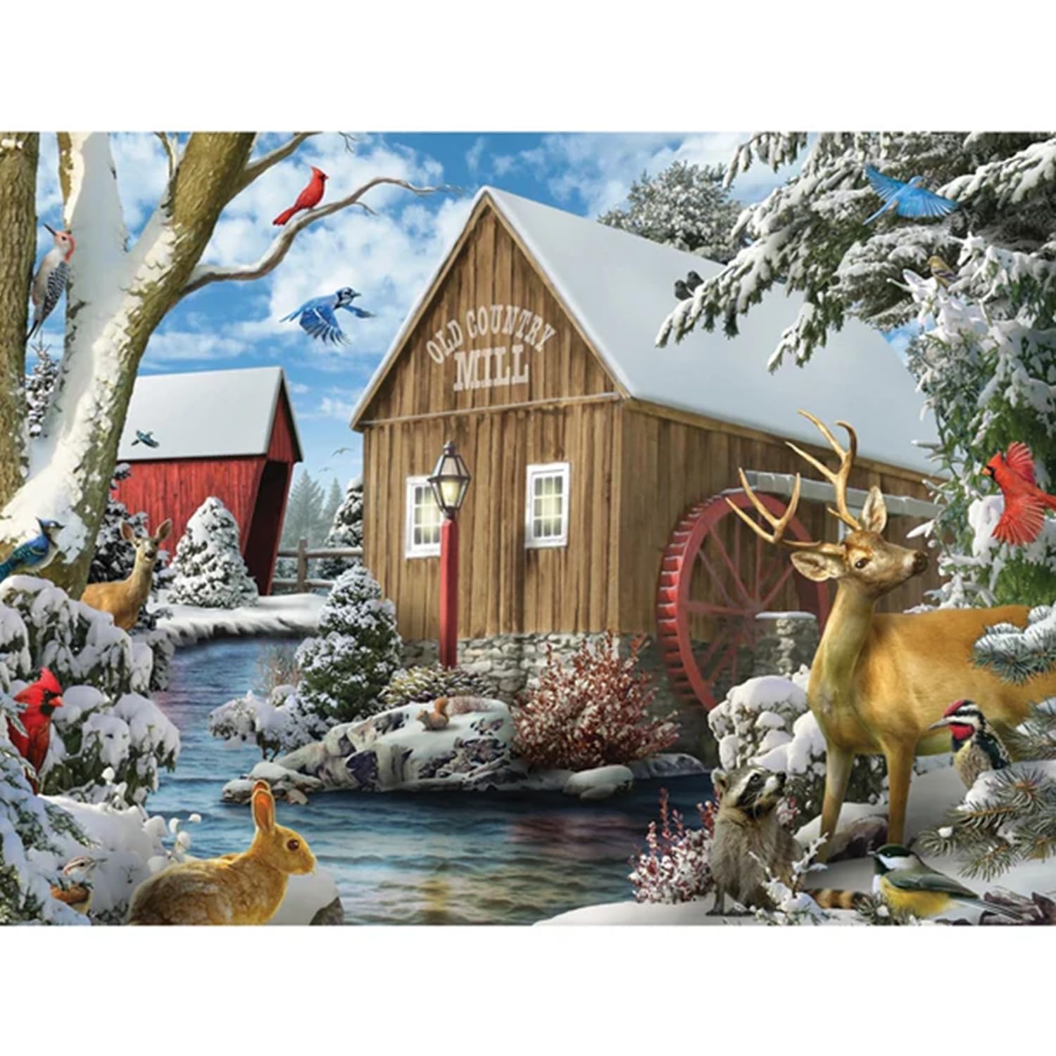Bits and Pieces 50 Piece Puzzles for Adults - Alan Giana 3-Pack - 50 Extra Large Pieces 15" x 19" Jigsaw Puzzles, Rustic Country Scenes, No 2 Pieces