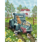 Bits and Pieces - Large 300 Piece Jigsaw Puzzle for Adults - Fresh Flowers - Country Dogs Jigsaw Puzzle by Michelle Lanoue, Completed Puzzle Size: 18"