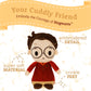 Kids Preferred Harry Potter Quidditch 4 Pc Plush Set - Harry Potter, Draco Malfoy, Cedric Diggory, and Luna Lovegood, Crinkle and Bean Filled Bottom