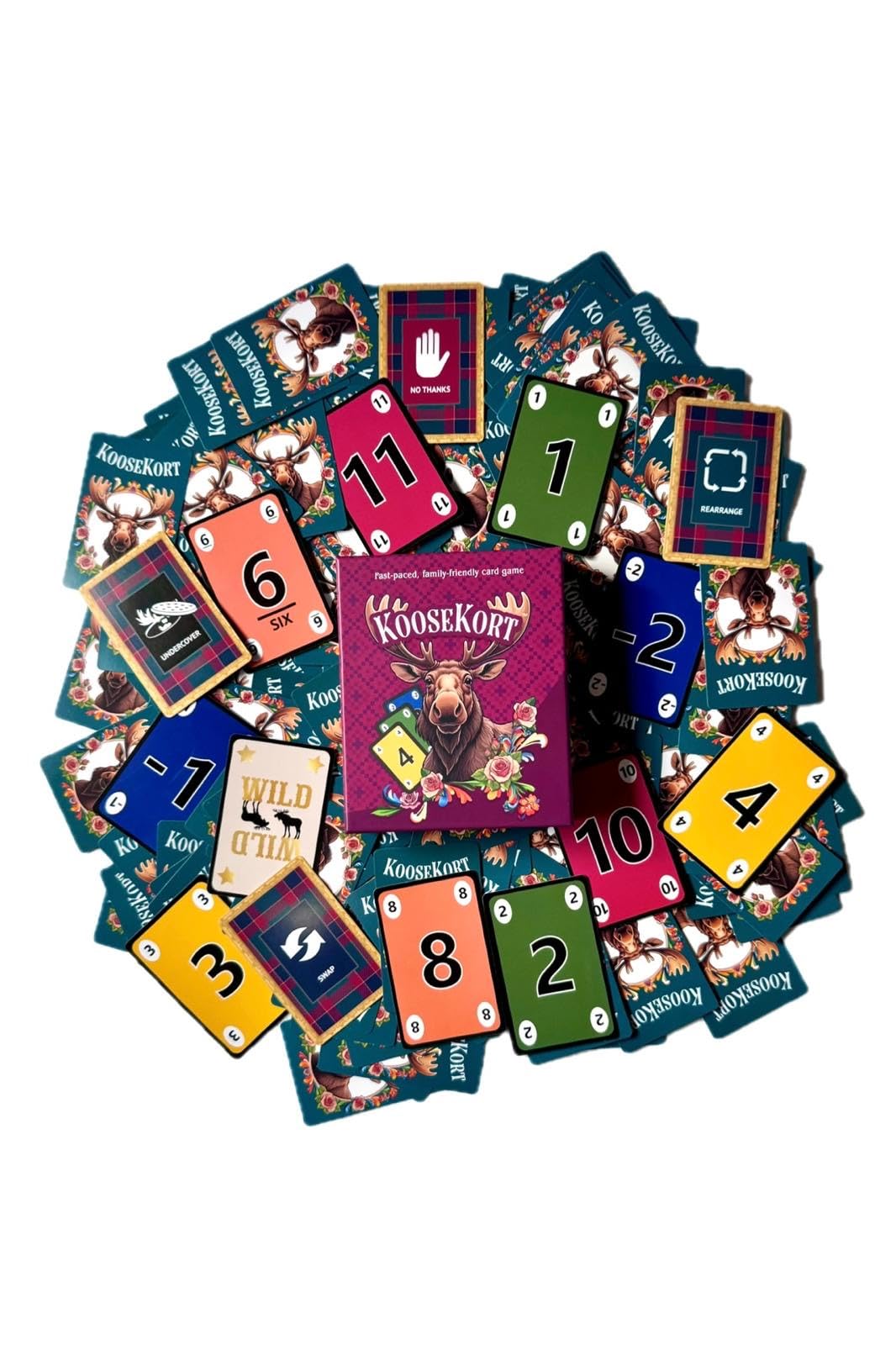 KooseKort Fast Paced Card Game | Easy to Learn Thrilling Gameplay | Perfect for Game or Date Nights | Ages 7 and Up | 2-6 Players | Combine Luck