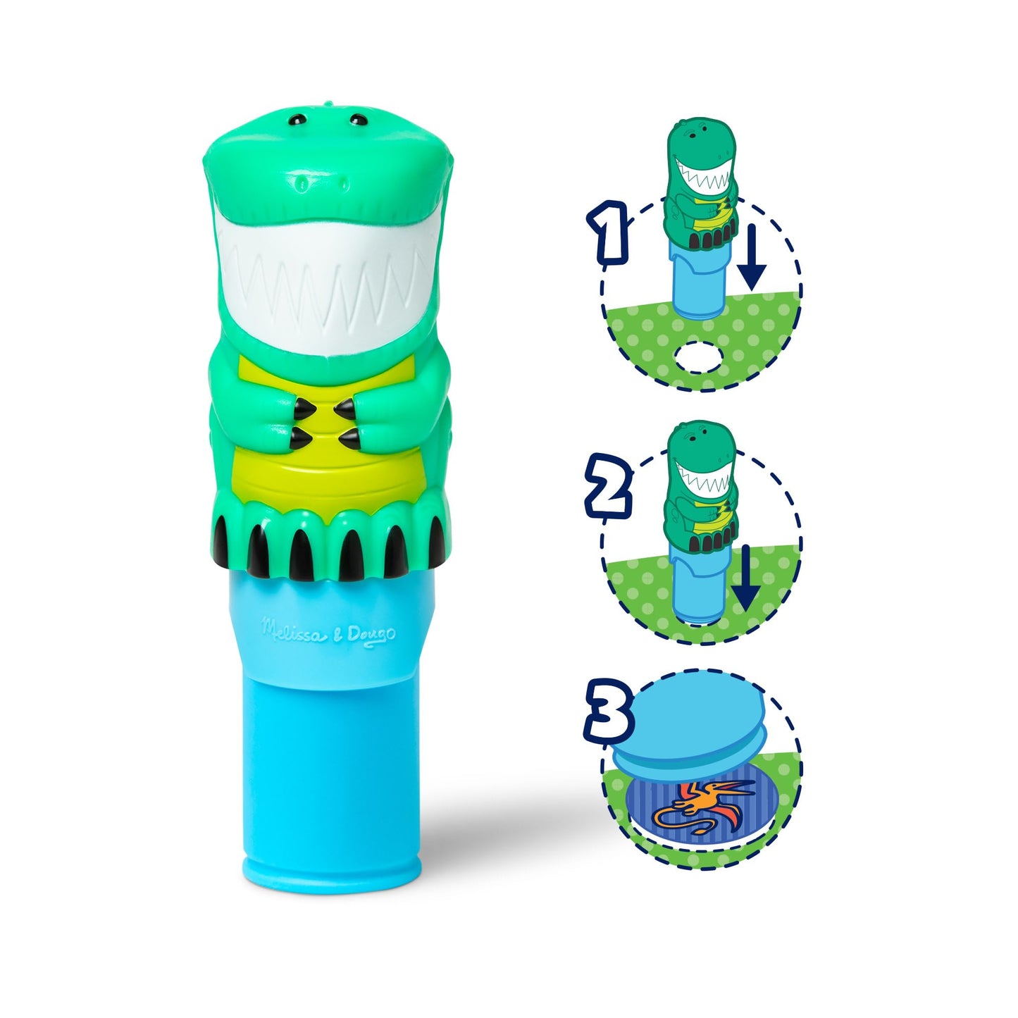 Melissa & Doug Sticker Wow!™ Dinosaur Bundle: 24-Page Activity Book, Refillable Sticker Stamper, Mini Pad, 500 Stickers, Arts and Crafts for Kids Ages