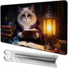 Playmat for MTG Cat Magic Play Mat 24x14 Inch Card Game Mat for Magic The Gathering TCG PTCG Playmat with Free Storage Bags Non-Slip Backing