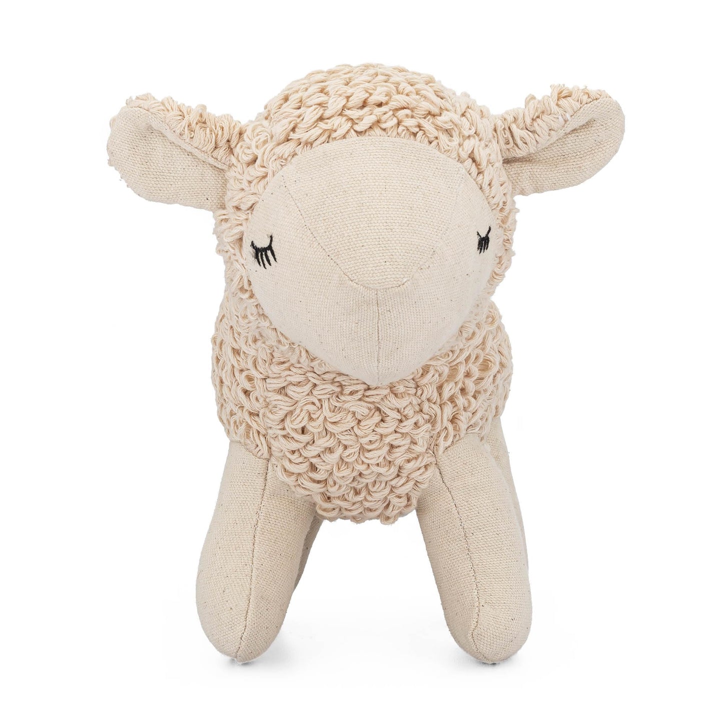 Crane Baby Plush Lamb Stuffed Animal, Sheep Stuffed Animal, Lamb Plush Toy for Babies and Toddlers, Nursery Décor Cuddly Toy, Neutral, Cozy Knitted