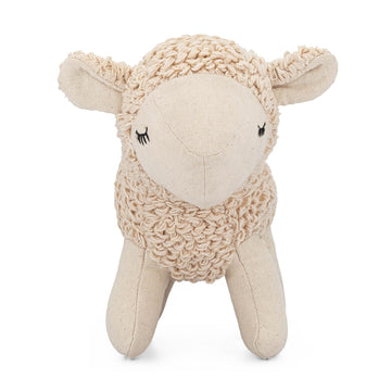 Crane Baby Plush Lamb Stuffed Animal, Sheep Stuffed Animal, Lamb Plush Toy for Babies and Toddlers, Nursery Décor Cuddly Toy, Neutral, Cozy Knitted