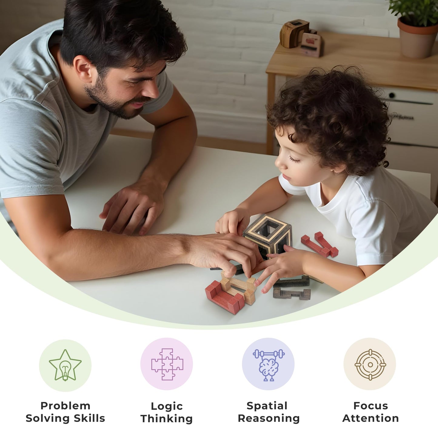 Sharp Brain Zone Wooden Puzzle Box - 3D Wooden Brain Teaser Puzzle with Secret Compartments | Handcrafted Natural Wood, STEM Educational Logic Game