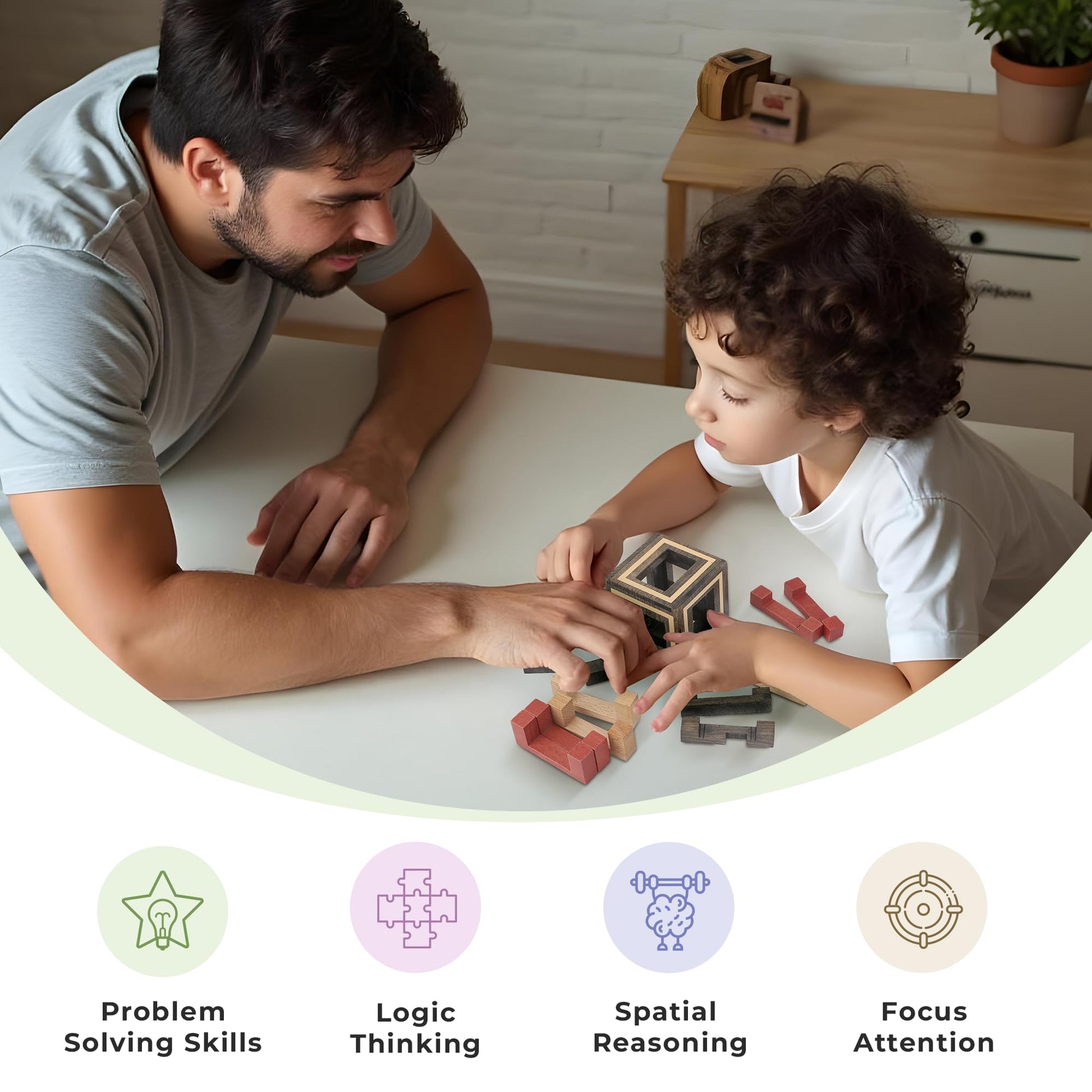 Sharp Brain Zone Wooden Puzzle Box - 3D Wooden Brain Teaser Puzzle with Secret Compartments | Handcrafted Natural Wood, STEM Educational Logic Game