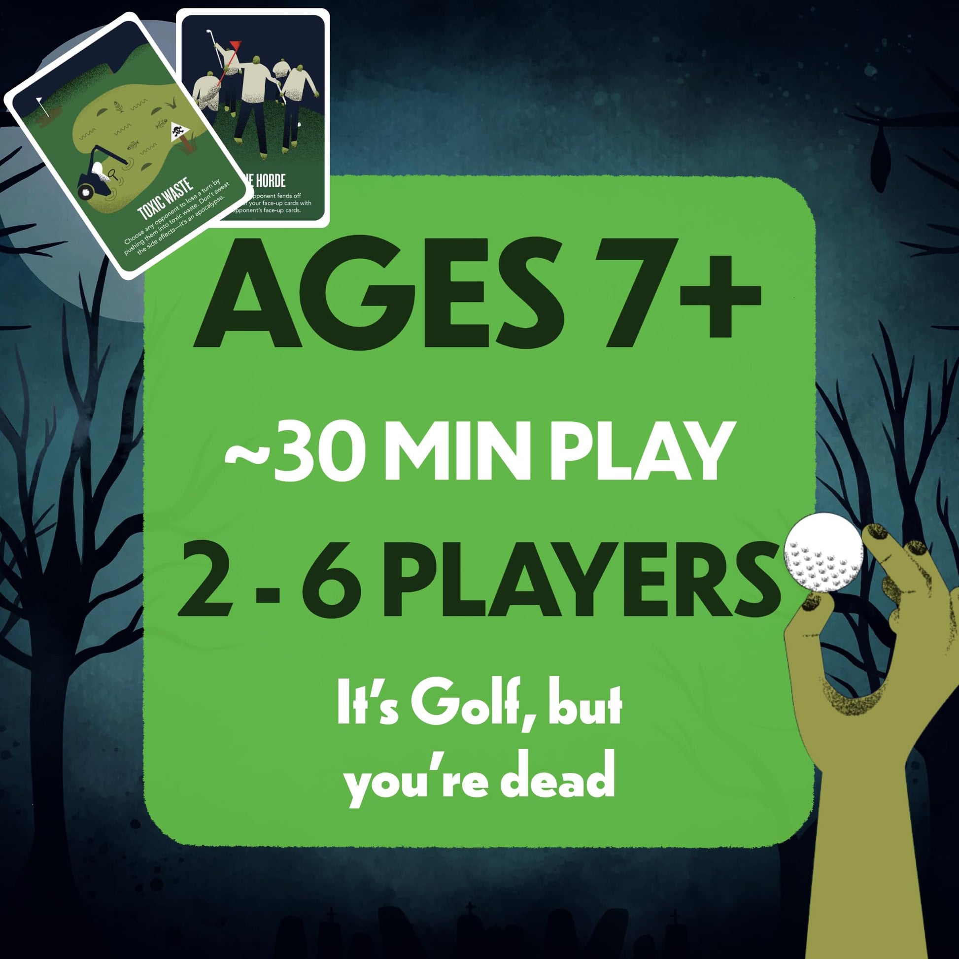 The Golfing Dead - Best New Zombie Card Game Top Family Games for 2 to 6 Players - Great for Adults, Couples, Teens, and Kids Ages 7 Years and Up