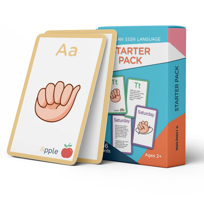 American Sign Language Flash Cards - 56 ASL Flash Cards for Kids, Babies, Toddlers. Sign Language for Kids Includes Alphabet, Numbers, Days, & Months