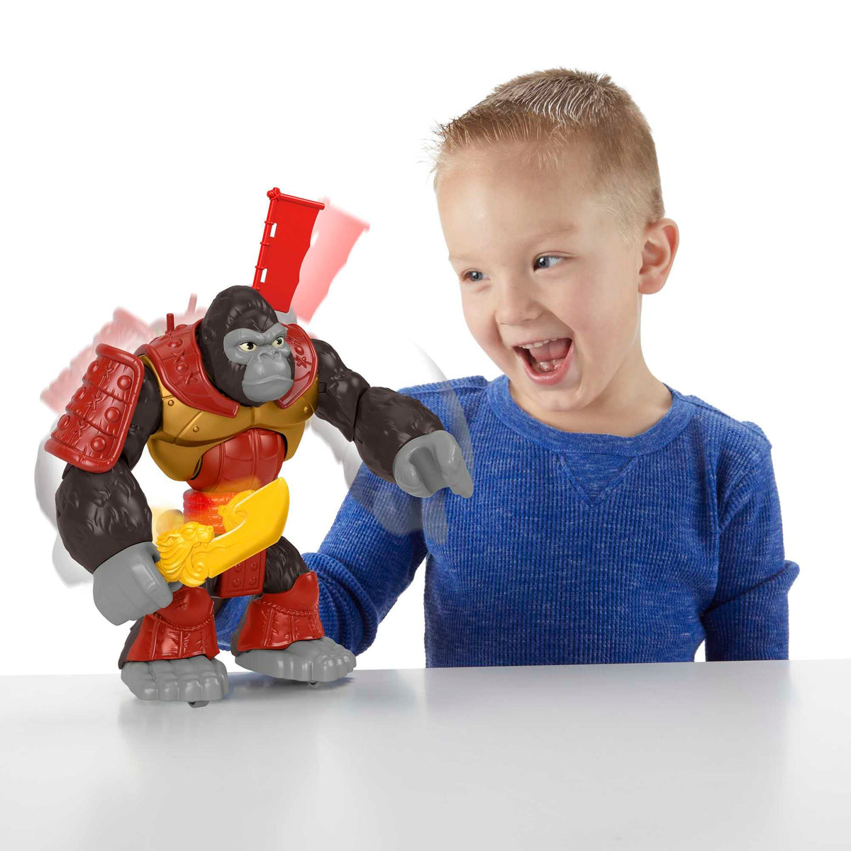Fisher-Price Imaginext Preschool Toy Silverback Gorilla Smash 8-in Figure with Punching Action & Accessories for Pretend Play Ages 3+ Years