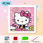 Hupalun Diamond Art Painting Kits for Kids, Kitty Diamond Art for Kids Ages 4-8-12, Hello Kitty Gem Kit Crafts Beginners with Frame for Gift Home Wall
